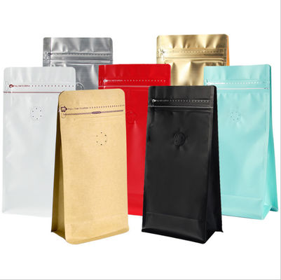 บรรจุภัณฑ์ถุงกาแฟซิปด้านล่างแบนความจุ 70g-1 กก. พร้อมวาล์วไล่อากาศ