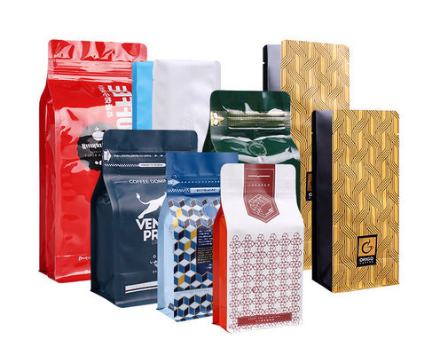 บรรจุภัณฑ์ถุงกาแฟซิปด้านล่างแบนความจุ 70g-1 กก. พร้อมวาล์วไล่อากาศ