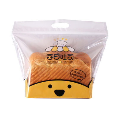 Handle Hole Bakery ถุงพลาสติกสำหรับบรรจุภัณฑ์ขนมปัง 200G 300G Size