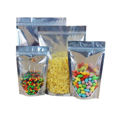 Mylar อลูมิเนียมฟอยล์ถุงบรรจุภัณฑ์พลาสติกใสด้านหน้า 8OZ-100OZ ความจุ
