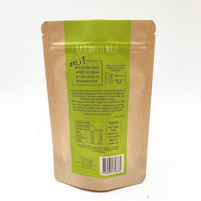 ถุง  กระดาษคราฟท์ที่เป็นมิตรกับสิ่งแวดล้อม 12OZ ถุงกาแฟคราฟท์ก้นแบนพร้อม Valve