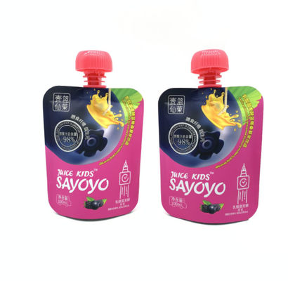 การพิมพ์แบบกำหนดเองถุงบรรจุของเหลวน้ำผลไม้สีสันสดใส VMPET 200ml Size