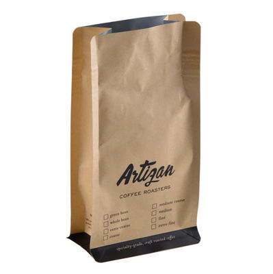 ถุงกาแฟก้นแบน  ความจุ 50g-15kg กระดาษคราฟท์พร้อมวาล์ว