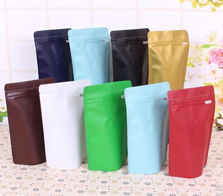 อลูมิเนียมฟอยล์ 125g ยืนขึ้นถุงใส่เมล็ดกาแฟพร้อมวาล์ว