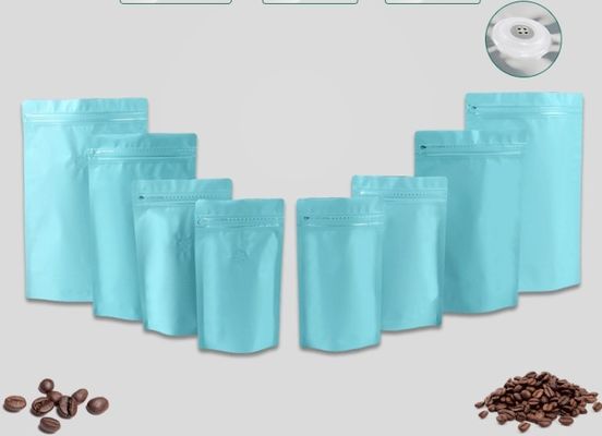 อลูมิเนียมฟอยล์ความจุ 250 กรัมผนึกถุงกาแฟแบบยืนขึ้นด้านข้างพร้อมวาล์ว