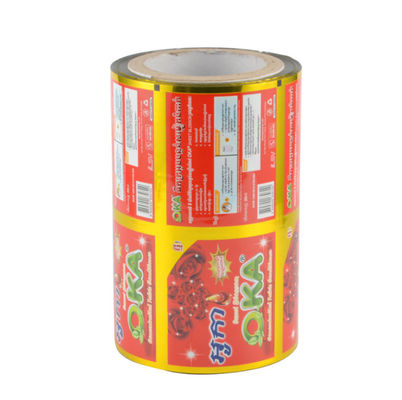บรรจุภัณฑ์พิมพ์ลามิเนตเกรดอาหารม้วน 100-300 Mirons พร้อมอลูมิเนียมฟอยล์ Inner