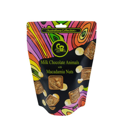 Mylar Inner VMPET ยืนขึ้นถุงบรรจุภัณฑ์ช็อคโกแลตกันน้ำซิปด้านบน