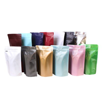 120mic Zipper Lock Coffee Stand Up Pouches พลาสติก VMPET เมล็ดกาแฟ
