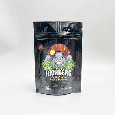 การพิมพ์แบบกำหนดเอง CBD Buds อลูมิเนียมฟอยล์ Stand Up Pouch 160mic 320mic