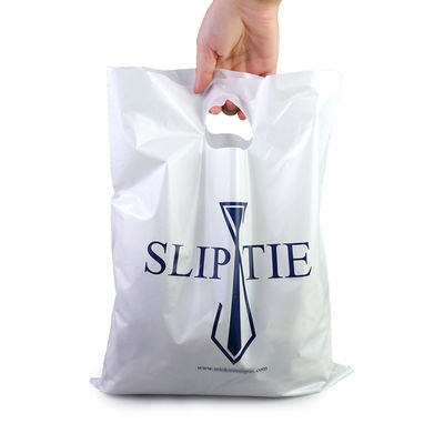 ถุงบรรจุภัณฑ์หูหิ้วพลาสติก Die Cut Bag กระเป๋าช้อปปิ้งที่มีโลโก้ของตัวเอง