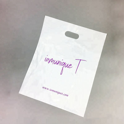 ถุงบรรจุภัณฑ์หูหิ้วพลาสติก Die Cut Bag กระเป๋าช้อปปิ้งที่มีโลโก้ของตัวเอง