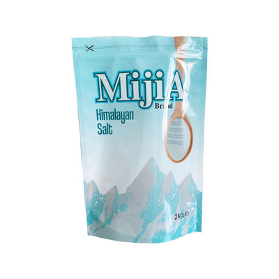 ซิป Mylar พิมพ์แบบกำหนดเอง Stand Up Pouch 2KG สำหรับบรรจุเกลือทะเล