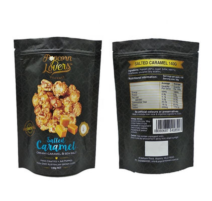 บรรจุภัณฑ์อาหารเคลือบด้านถุงอลูมิเนียมฟอยล์ VMPET Popcorn ถุงพลาสติก